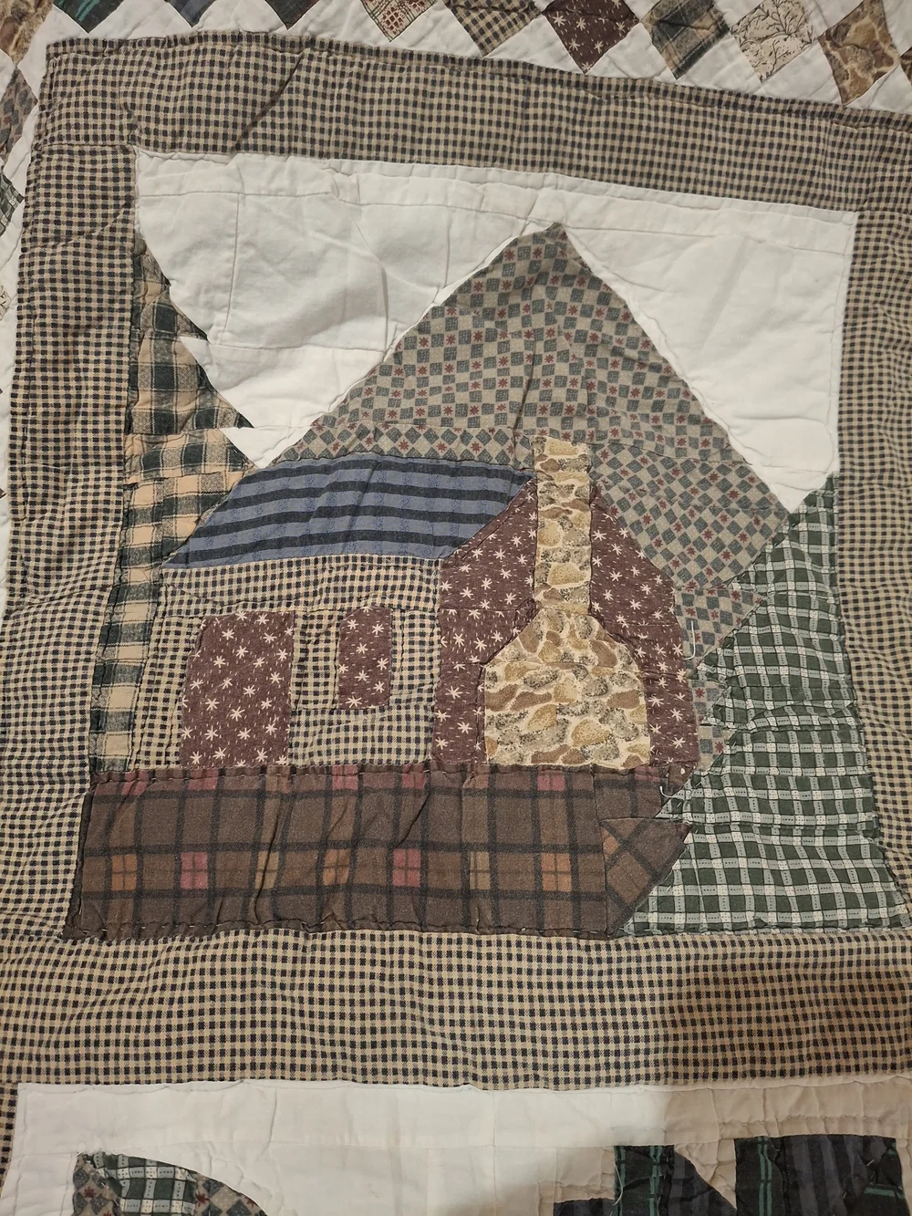 Handmade Patchwork Woodland Quilted Throw 45
